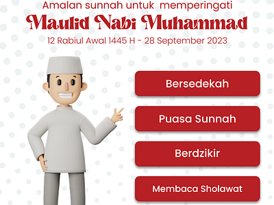 Amalan Sunnah untuk Memperingati Maulid Nabi Muhammad SAW. graphic design