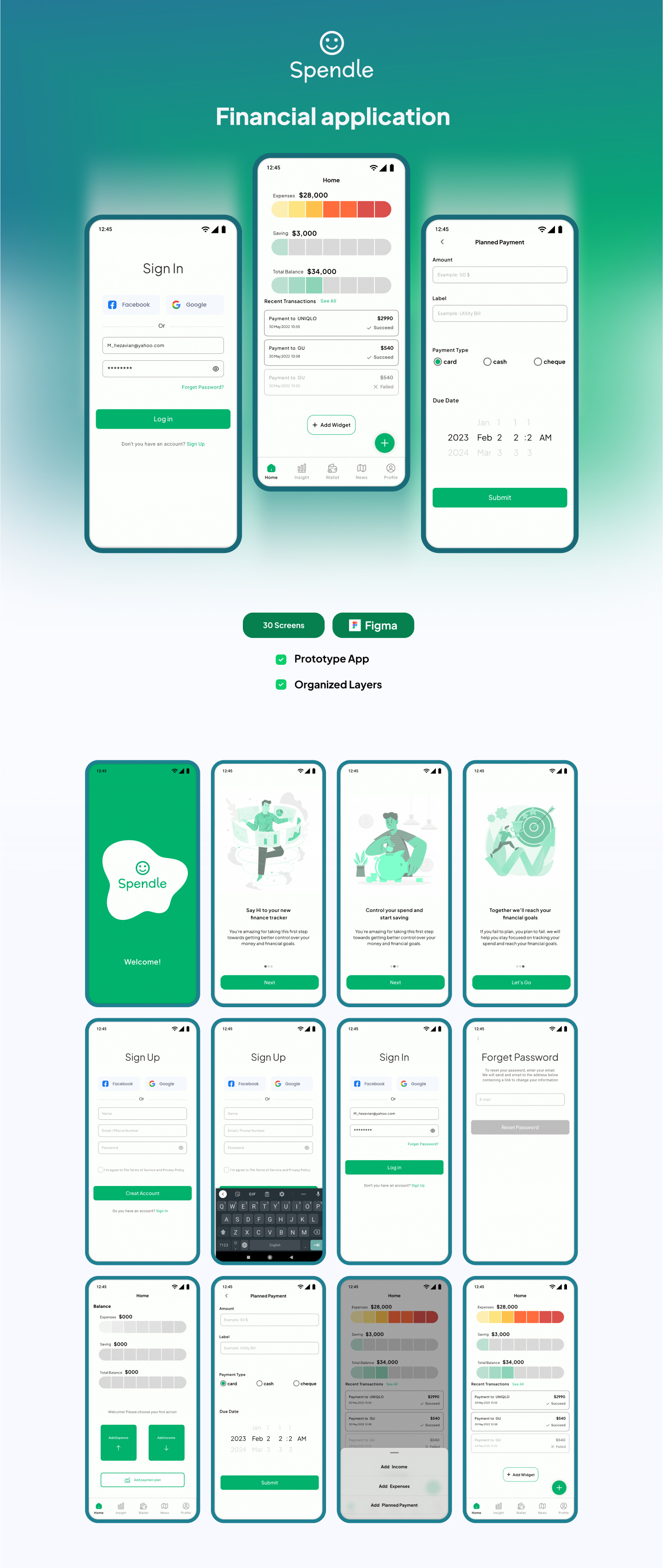 Financial Application UX design.