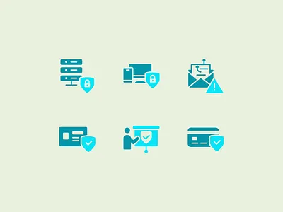 Cybersecurity Glyph Icons network