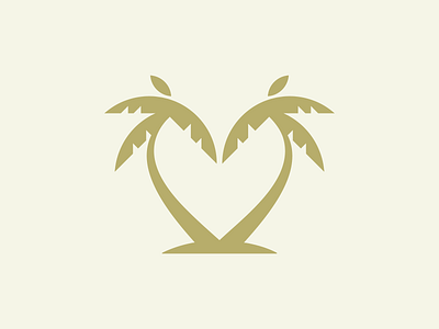 Palm Trees + Heart branding design elope elopement heart hearts illustration illustrator logo mark marriage married negative space new orleans nola palm palm tree tropical vector wedding