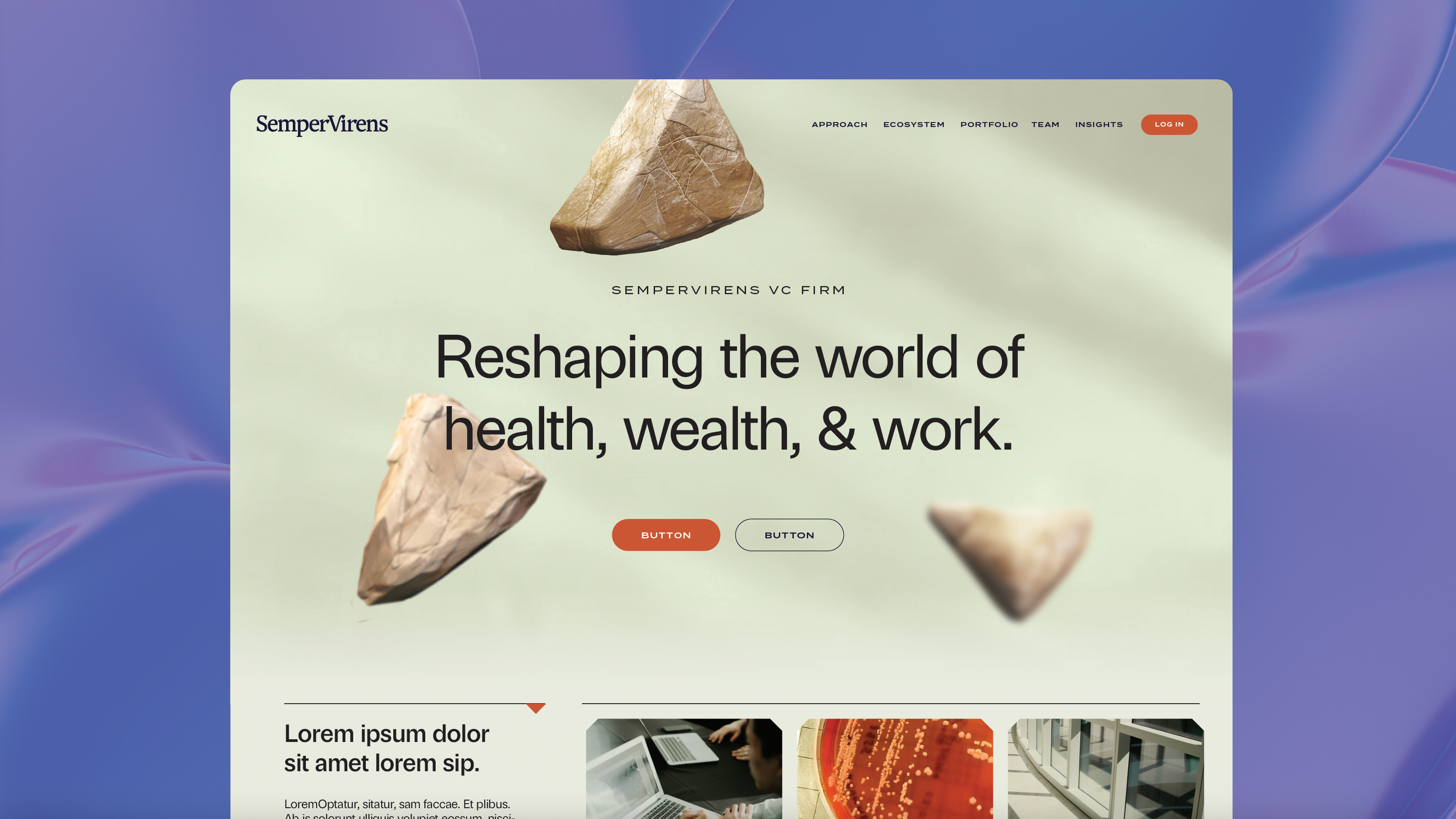 SemperVirens Homepage 3d ui ux
