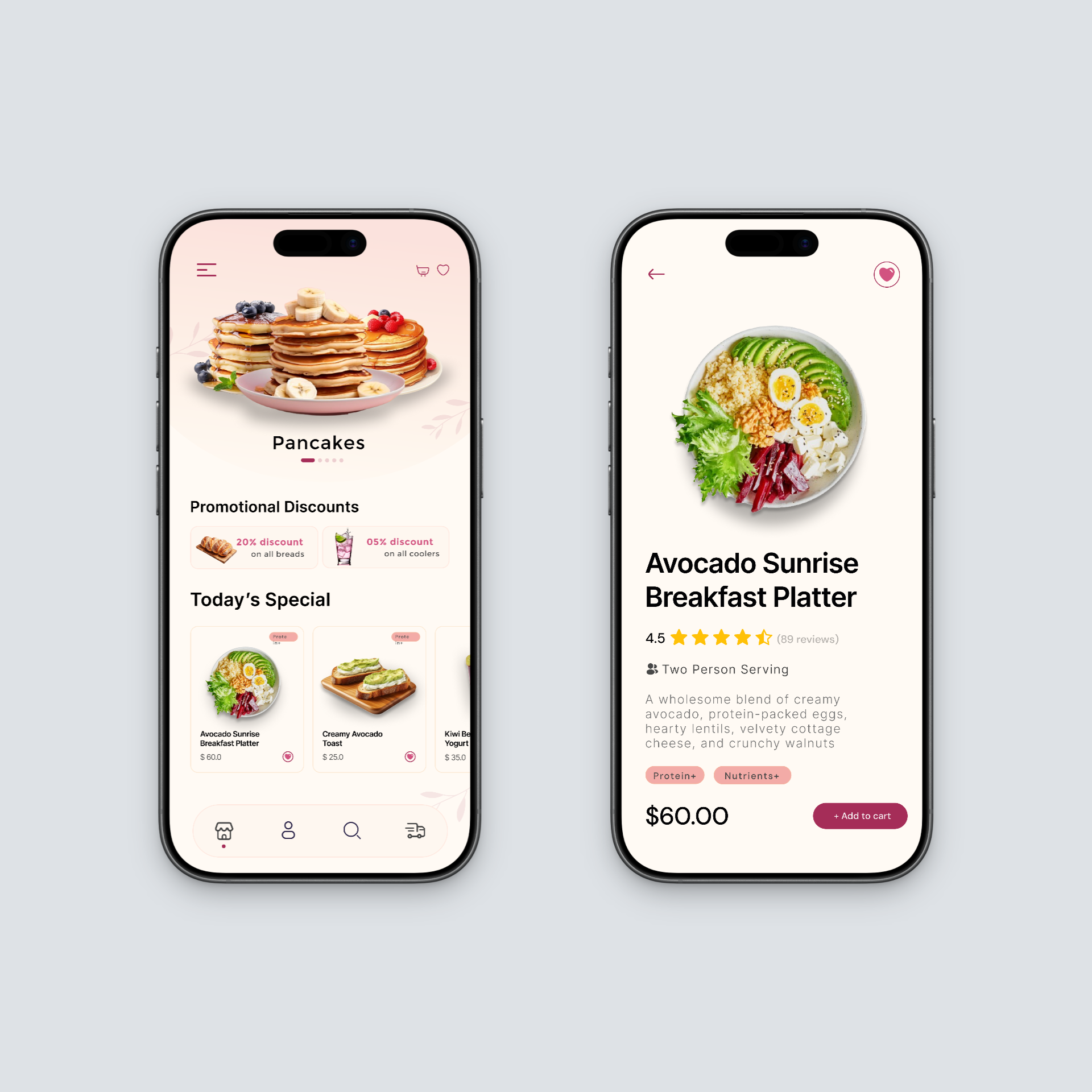 Brunch Cafe App app app design cafe cafe app illustration logo ui ui design uiux ux ux design