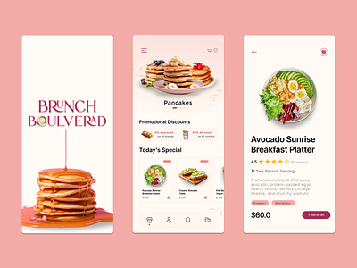 Brunch Cafe App app app design cafe cafe app illustration logo ui ui design uiux ux ux design