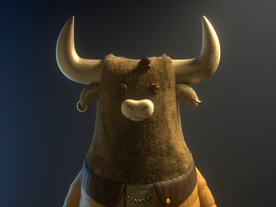 Bull 3d 3dcharacter 3dillustration animal bull c4d carhartt character design illustration render toro vago3d