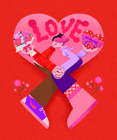 Happy Valentine's Day artwork brandingillust design graphic design happy valentines day illstrator illust love red valentine