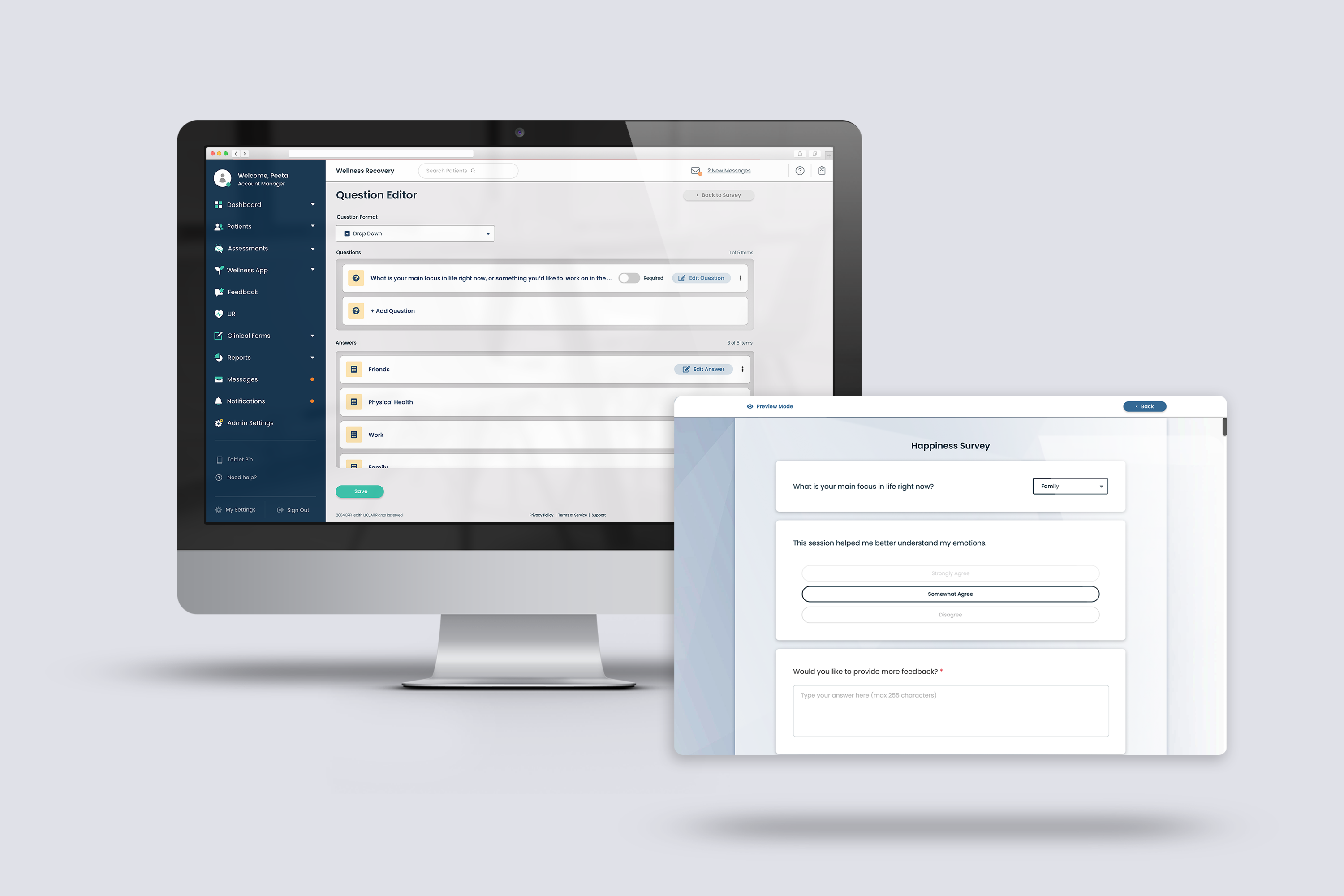 Custom Survey Build for Behavioral Health Care Provider ui ux web design
