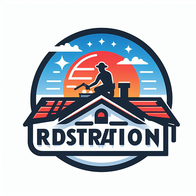 Roof Restoration Logo Demo Works graphic design