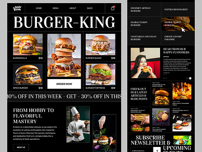 Landing Page design on Burger burger burgerking burgerlover drak fastfood food foodblogger foodie hamburger landing page landing page design mcdonald pixelean ui ui ux uiux urgerlovers uxui design website website design