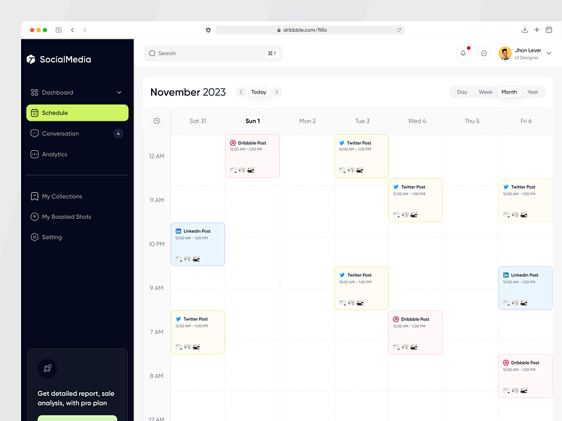 Social Media Management - Schedule contentplanning design digitalmarketing digitalstrategy filllo onlinepresence saas schedule schedulingsuccess socialmediainnovation socialmediamanagement time timesavingtools ui uiux web design webapp