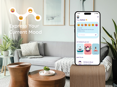 EmotiCare - AI Mental Health App app design illustration mentalhealth mentalhealthapp ui uidesign uiilustration uiux uiuxdesign