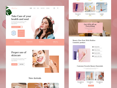 Skin Care Beauty Landing Page agency agency branding design ecommerce website female product website home page landing page landing page design mobile app oripio screen care product selling website ui ui design uiux design ux designer website design agency