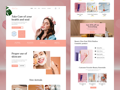 Beauty E-commerce website agency branding beauty ecommerce cosmetice ecommerce website design ecommerce website female product website home page landing page design mobile app oripio screen care product selling website skin care website ui ui design website design agency