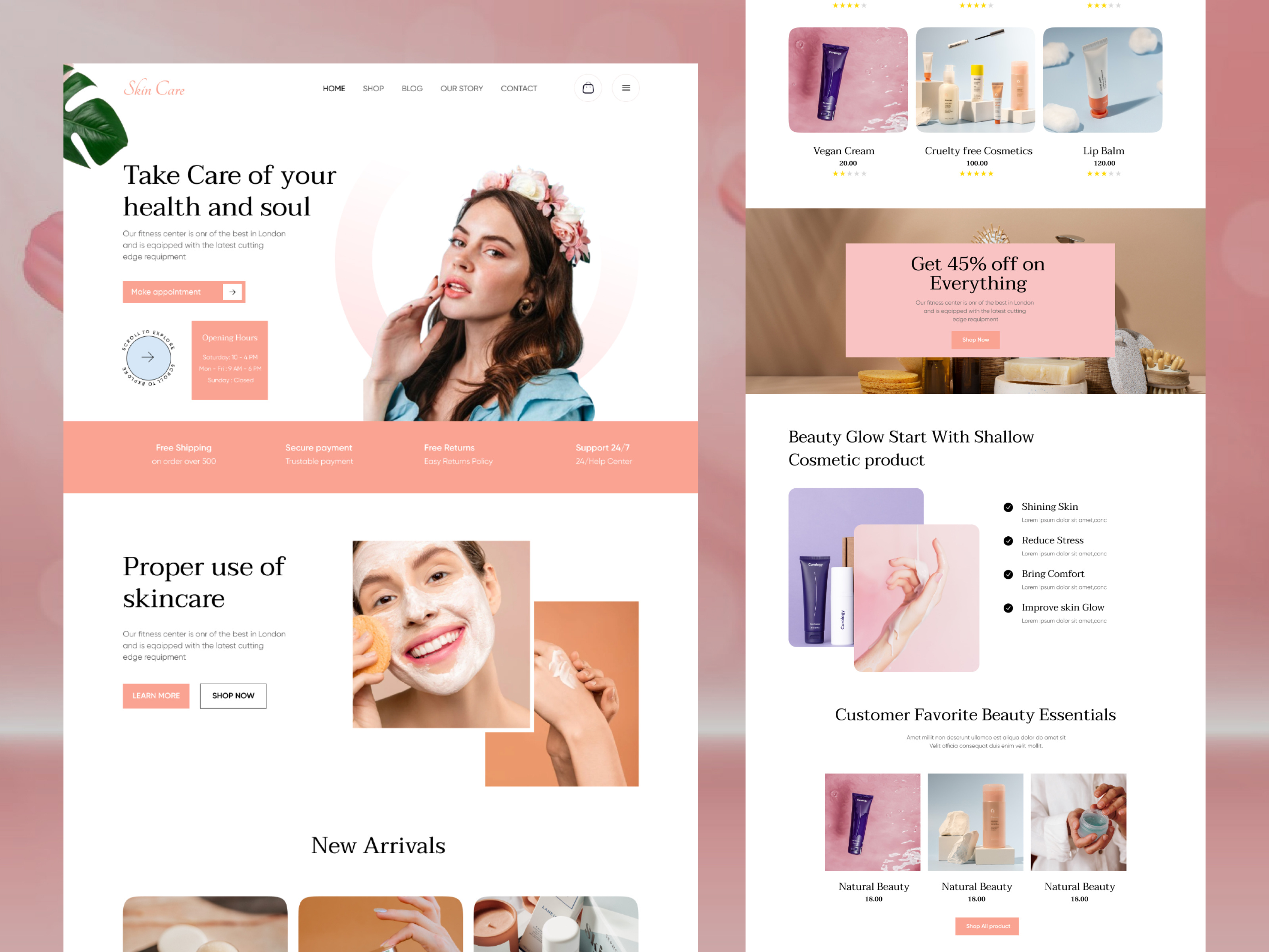 Beauty E-commerce website by Oripio on Dribbble