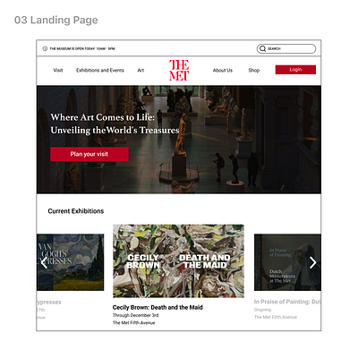 The Met Landing Page Redesign ui