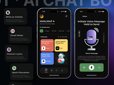 Ai Chat Bot Application ai aiassistant app app design application artificial artigicialintelligence assistant chabot chat chatbot chatgpt design figma illustration minimal ui ux web website