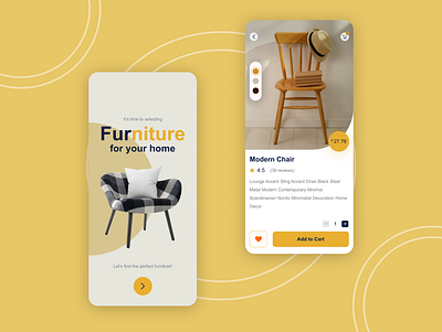 Furniture Mobile App Design graphic design ui