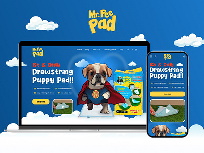 Mr. Pee Pad 3d animation branding clean design dog flat graphic design illustration interactive design landingpage product design puppy responsive design ui uidesign ux webdesign website