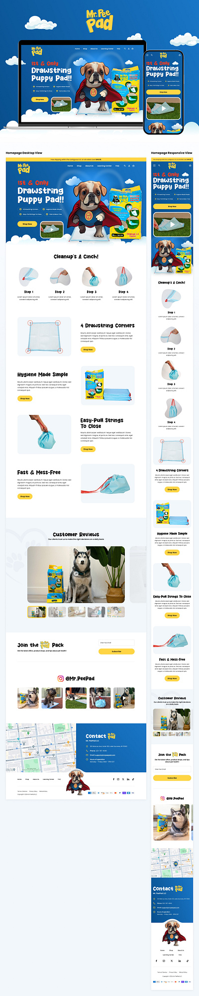 Mr. Pee Pad 3d animation branding clean design dog flat graphic design illustration interactive design landingpage product design puppy responsive design ui uidesign ux webdesign website