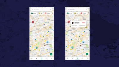 App for managing your vehicles app ui app ux asset tracking app design figma figma mockup fleet management system app map map ui map ux mobile app ui mockup ui ux
