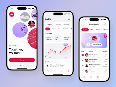 Running Mobile App Design Concept app app design application design fintess fitness tracker mobile app mobile app design mobile app ui strava ui workout app