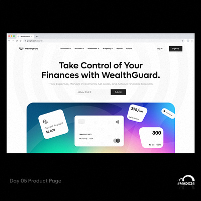 Day 05 - Product Webpage design experiencedesign fintech minimal product productdesign ui userinterface