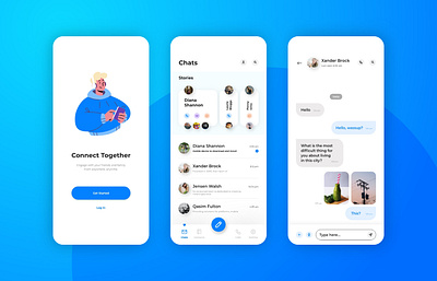 Connect Messaging App app chat graphic design illustration mobile ui ux