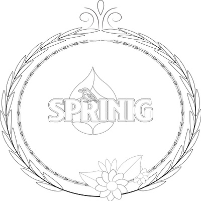 Spring Coloring page for adults and kids animation branding graphic design logo motion graphics