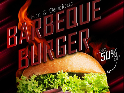 Barbeque Burger Poster branding burger design graphic design poster