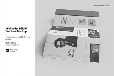 Minimalist Trifold Brochure Mockup 3d