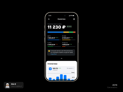 Cost analytics analyctisc analytics black cost cost design daily ui design design app mobile app niki e schedule ui ux