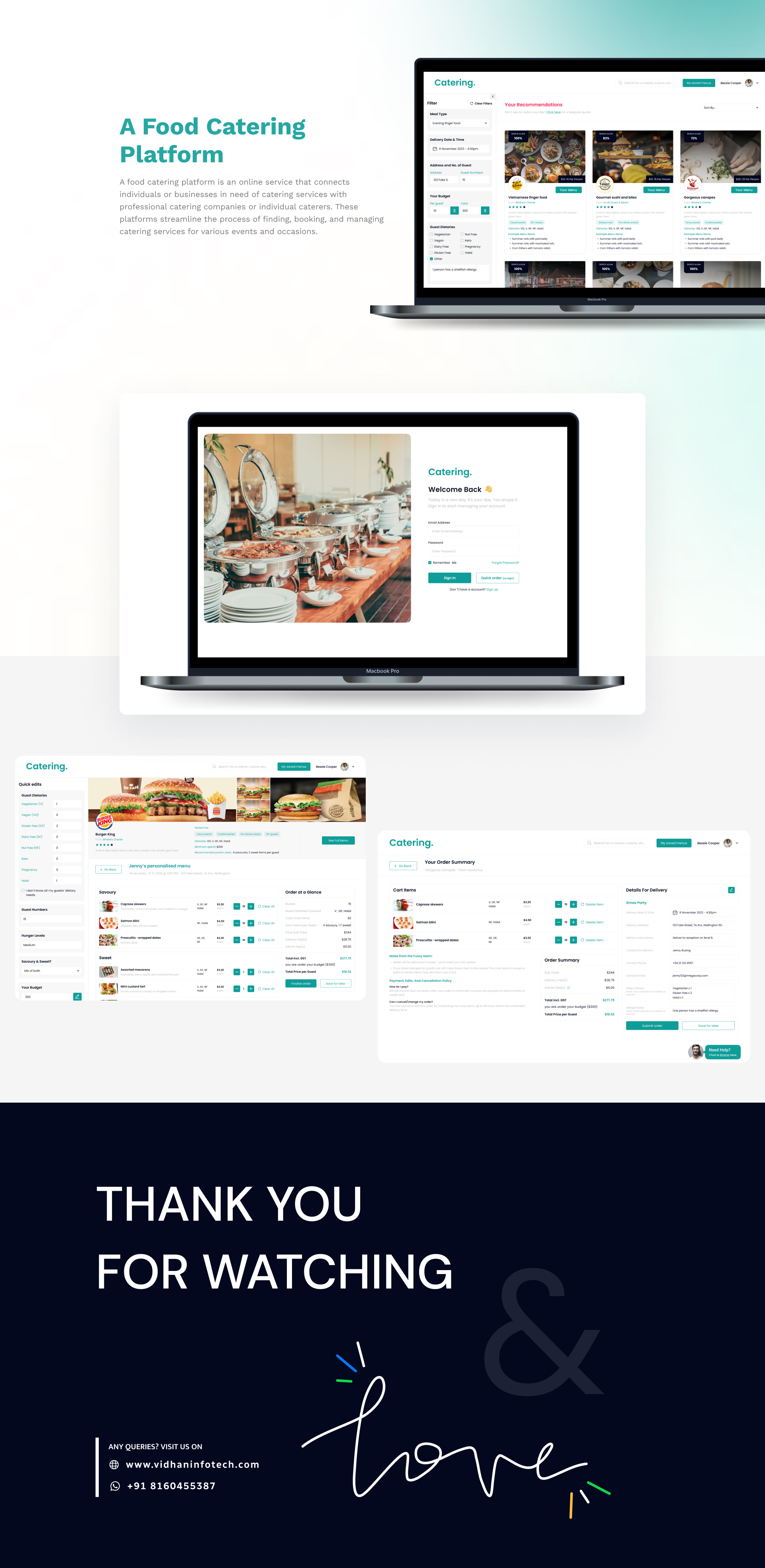 Food Catering Platform 2024 catering design figma foodcatering productdesign ui website