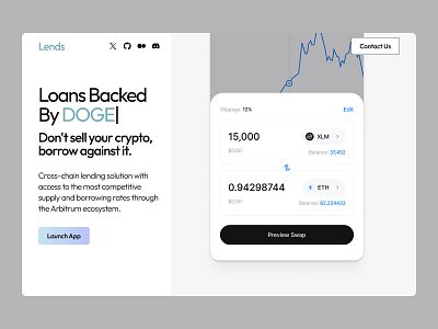 Cross-chain Lending Solution clean landing web design