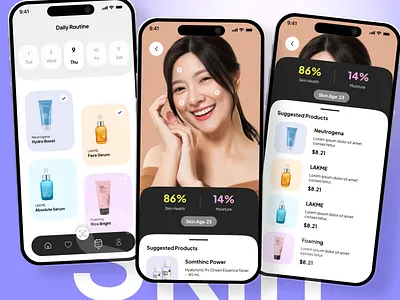Skincare app design mobile app app design app design 2024 app designer app developer app development app development agency cosmetics app face app mobile app modern app skin app skin test skincare skincare app skincare app design skincare products ui kit