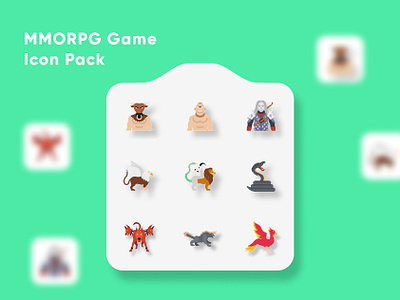 MMORPG Game Icon Pack flat icon game icon icon logo mobile app ui ux