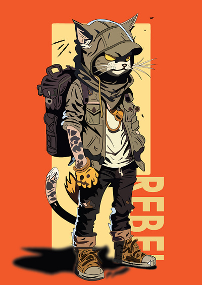 Rebel Cat animation character design graphic design ill illustration vector