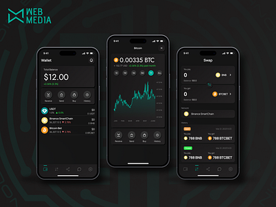 Mobile app for cryptocurrency exchange Best Wallet app crypto app cryptocurrency design development app ui ux