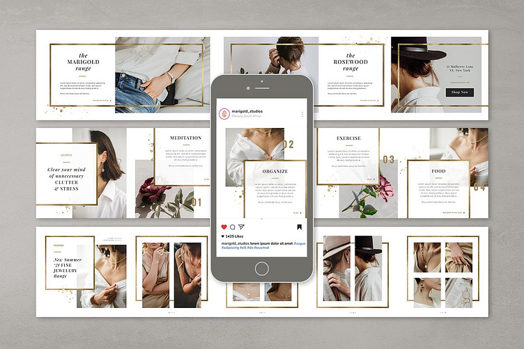 GOLDEN Instagram Carousel by Instagram Template on Dribbble
