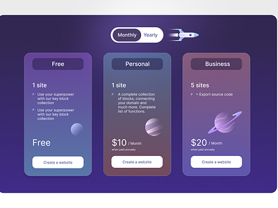 Pricing graphic design ui