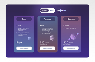 Pricing graphic design ui