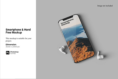 Smartphone & Hand Free Mockup view