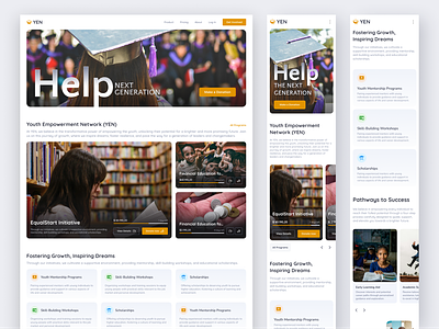 Responsive design - Charity Education Website landing page mobile responsive ui ui design user experience ux webdesign