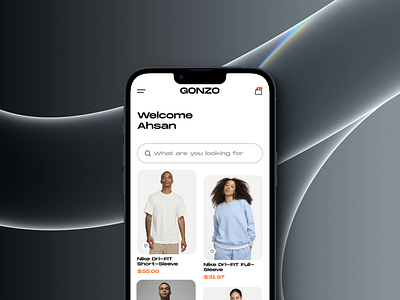 Gonzo E-commerce App app design branding concept design e commerce fashion app uidesign uiux