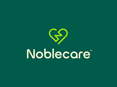 Noblecare abstract ai branding care clever fintech health heart home icon letter line logo mark medical minimal n nursing saas tech