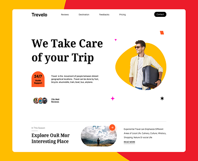 Happy Working Day✨ Sharing my new work (Page Design) animation branding design graphic design illustration landing page logo tour travel trip ui uiux ux vector