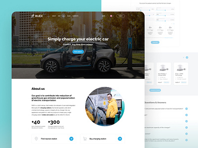 Main page (ruex.eu) design ev charger landing mainpage web