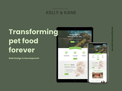 Kelly & Kane's Natural Dog Food branding ecommerce ui ux web