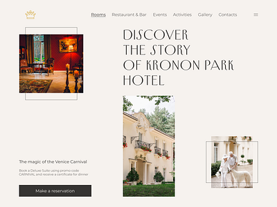 Discover of the Kronon park hotel activities branding comfort events exquisite hotel restaurant ui weddings