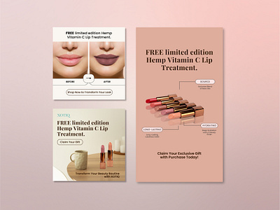 Xotiq | Social Media Ads ads beauty product cbd graphic design lipstick social media
