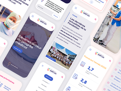 Fondation Saint-Luc - Website Design belgium blue clean clinic design foundation hospital interface medical mobile modern odoo pink research saint luc ui ux website