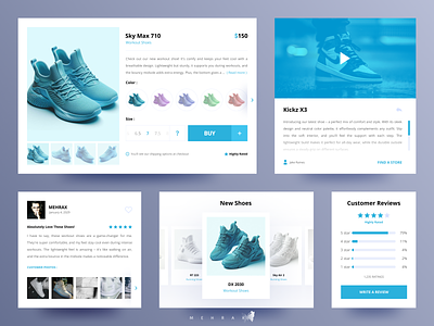 E-commerce Website UI Elements - MEHRAX blue web design brand web design brand website e commerce e commerce web design e commerce website ecommerce fashion we design fashion website mehrax online shopping product design review design shoe shoe web design shop shop items shop web design store store web design
